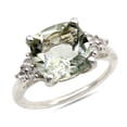 thumbnail image 1 of Natural Green Amethyst Solitaire Ring-Cushion Green Amethyst Ring-Prestolite Engagement Ring-Prestolite Promise Ring-Natural Prestolite Ring, 1 of 1