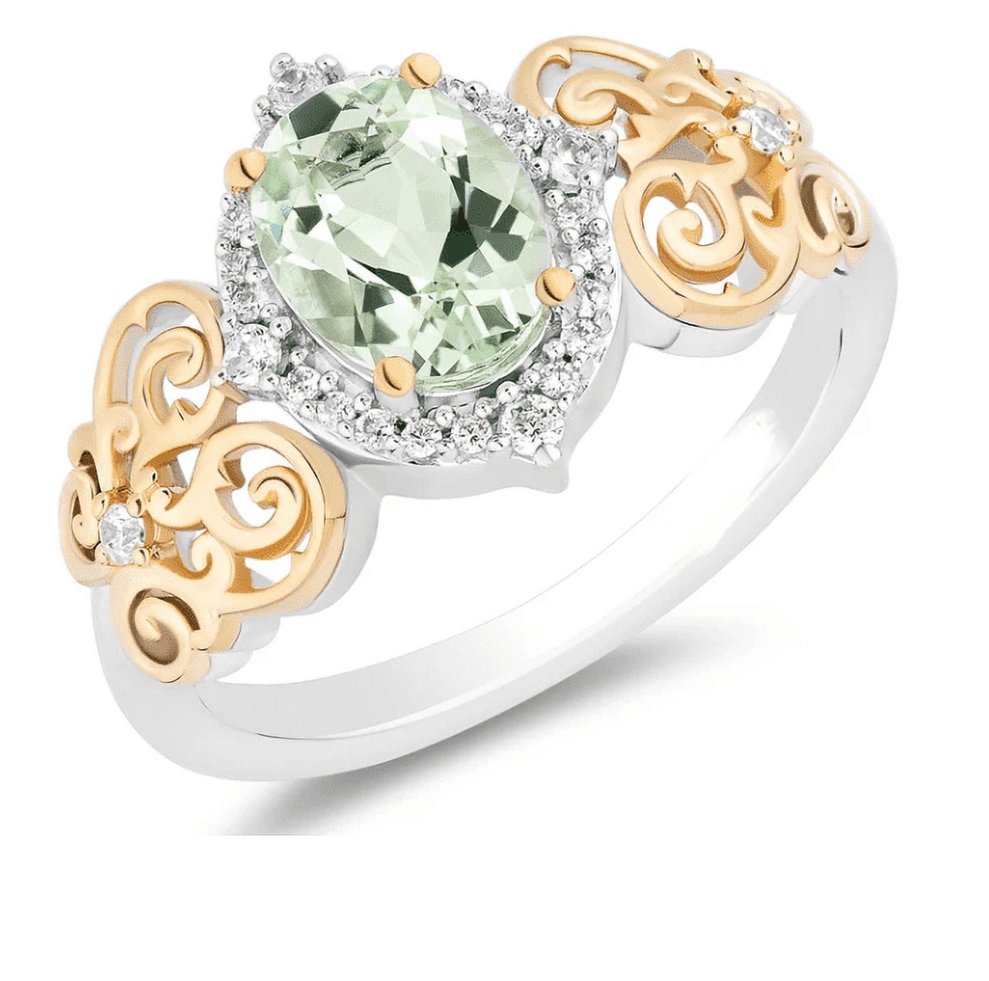 Natural Green Amethyst Wedding Band Ring in 925 Sterling Silver ...