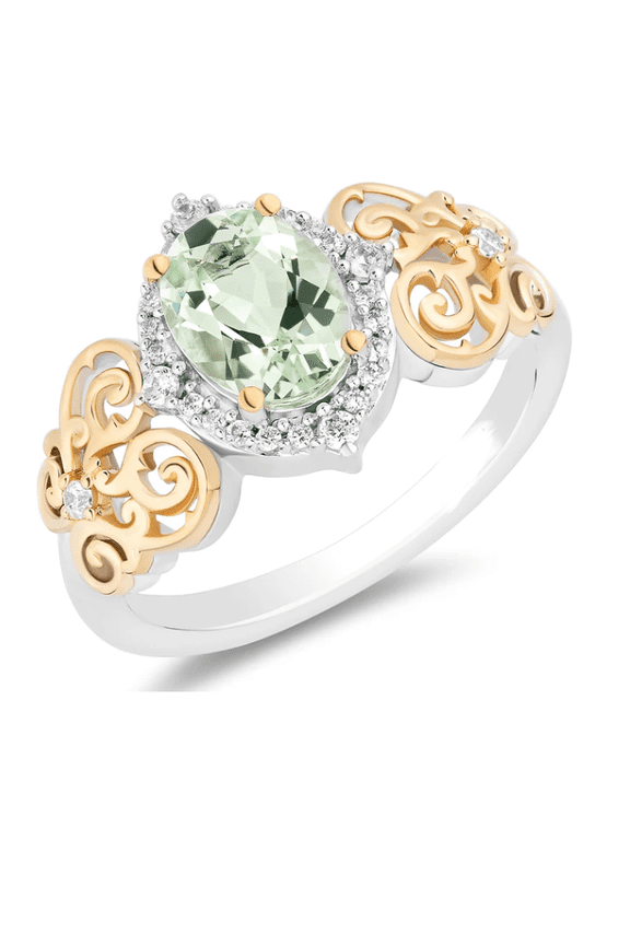 Natural Green Amethyst Wedding Band Ring in 925 Sterling Silver - Proposal Ring - Gift For Wife