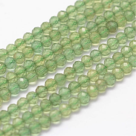 Natural Green Apatite Beads Strands Faceted Round Grade A 3mm Hole: 0.5~0.6mm about 144~151pcs/strand 15.3~15.7 inch(39~40cm)