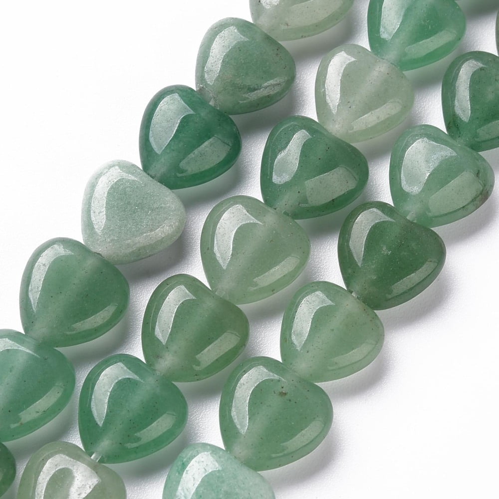 Natural Green Aventurine Bead Strands Heart 10x10x5mm Hole: 1mm 40pcs/strand 15.3 inch