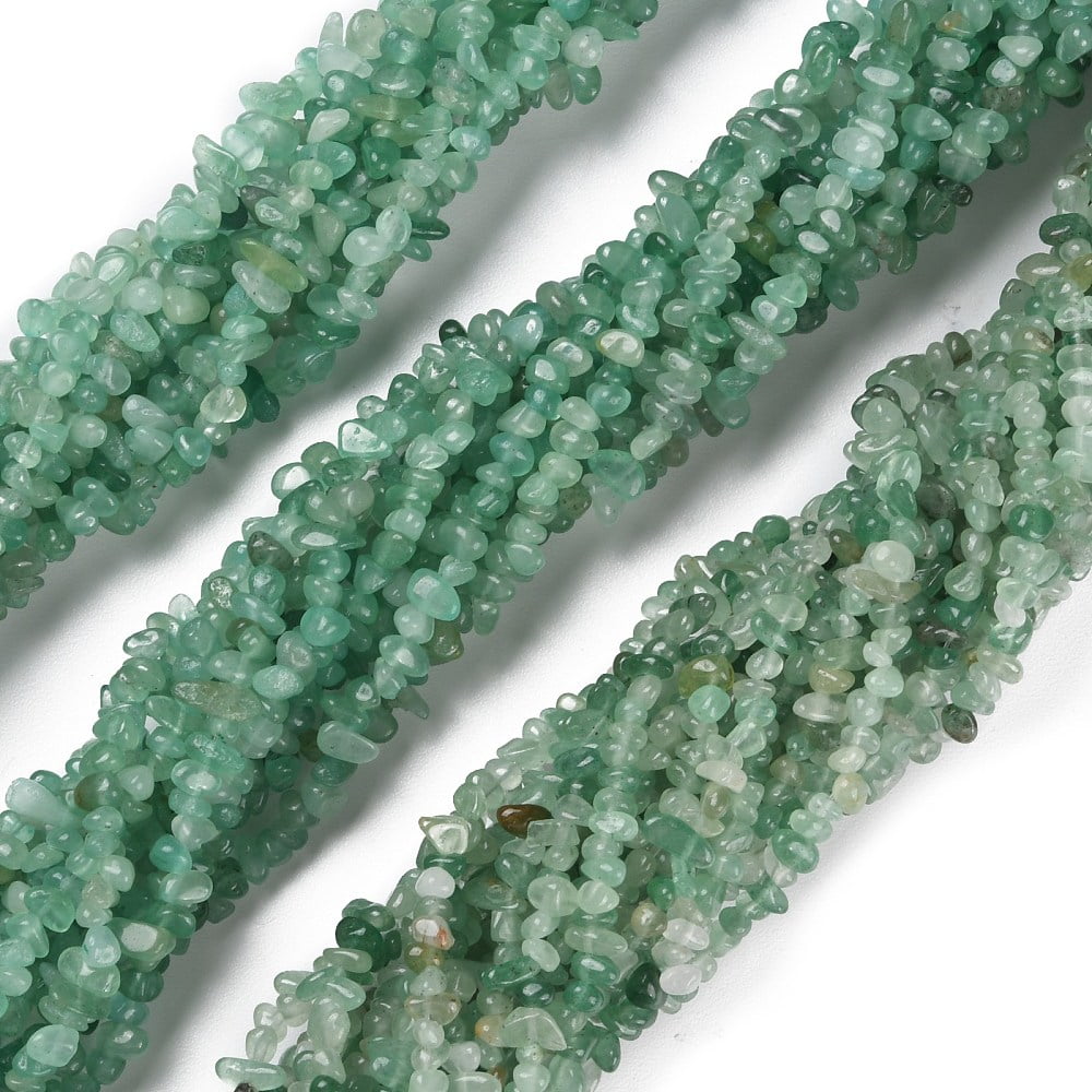 Natural Green Aventurine Beads Strands Chip 1.5~4.5x3~13x2.5~8mm Hole: 0.6mm 30.94~31.97 inch(78.6~81.2cm)