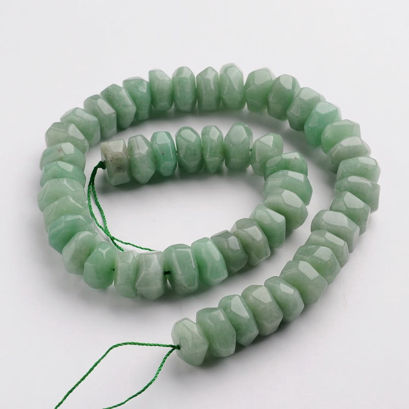 Natural Green Aventurine Beads Strands Faceted Rondelle 14~16x7~9mm Hole: 3~4mm about 47~54pcs/strand 15.3 inch
