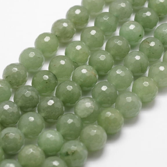 Natural Green Aventurine Beads Strands Faceted Round 8mm Hole: 1mm about 44pcs/strand 14.9 inch~15.1 inch DIY