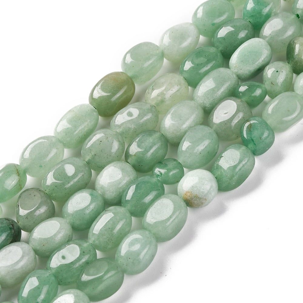 Natural Green Aventurine Beads Strands Tumbled Stone 7~12x6~8x5~7mm Hole: 1mm about 43~44pcs/strand 15.47~15.63''(39.3~39.7cm)