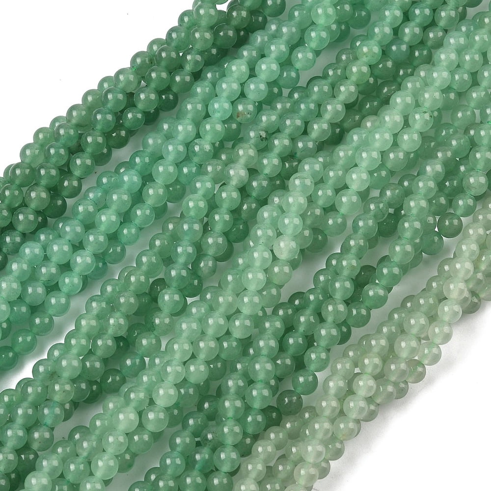 Natural Green Aventurine Beads Strands Round 6mm Hole: 0.8mm 60~61pcs/strand 15~16 inch diy