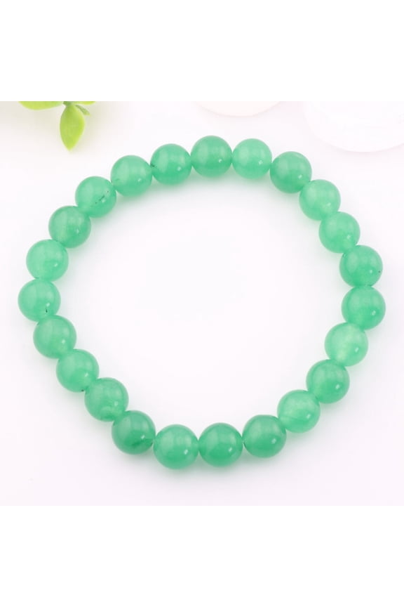 Natural Green Aventurine Bracelet Metal-Free, 8mm Gemstone Jewelry | Stone Beads Bracelet | Focus on Heart Chakra | Stunning Gem Patterns Tones | Elegant Simplicity for Everyday Charm: Emb