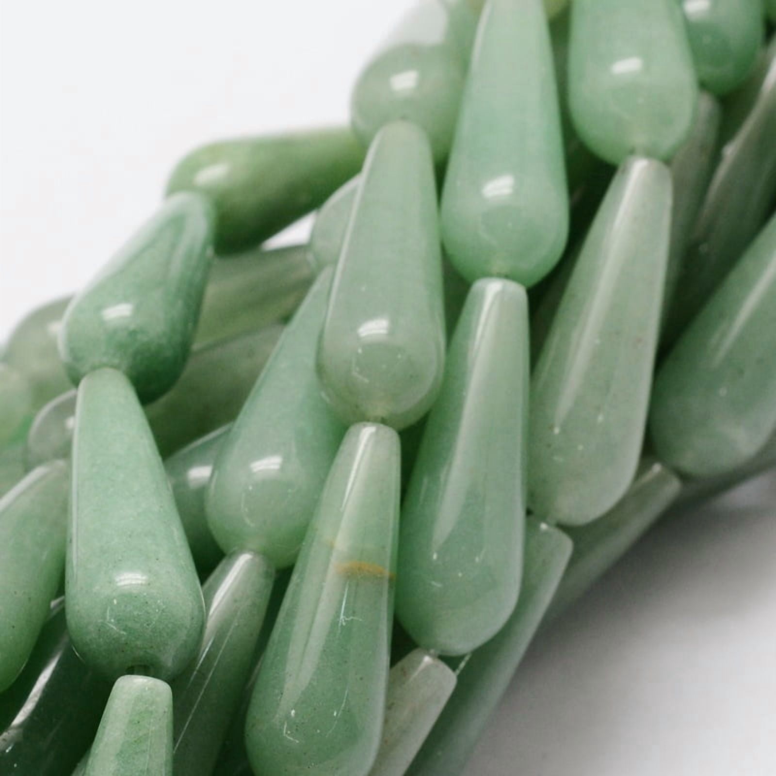 Natural Green Aventurine Teardrop Beads Strands 30x10mm Hole: 1.5mm about 13pcs/strand 15.7 inch DIY