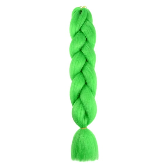 Natural Green Braiding Hair Extensions High Temperature Fiber Jumbo Braiding Hair Extensions One Pack Black Braiding Hair(1pc-24 Inch)