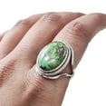 thumbnail image 1 of Natural Green Copper Turquoise Ring, Turquoise Ring, December Birthstone, Designer Band, 925 Sterling Silver, Womens Ring, Christmas, Thanksgiving, Handmade, Statement Jewelry, Natural Turquoise Ring, 1 of 6