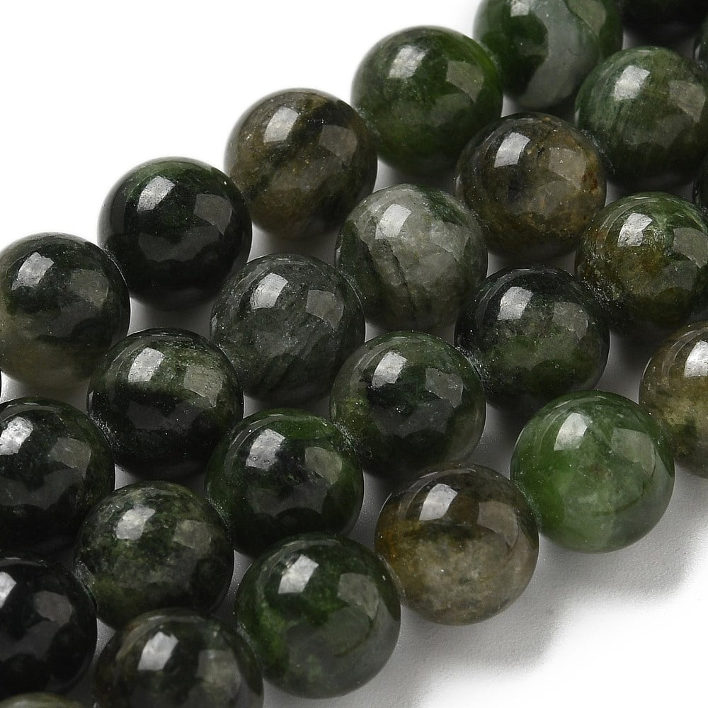 Natural Green Diopside Beads Strands Round 9x8.5mm Hole: 1mm about 46pcs/strand 15.59''(39.6cm)