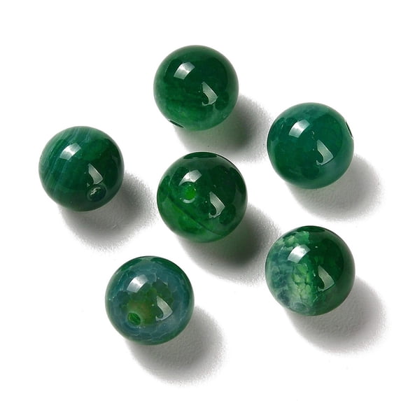 Natural Green Dragon Veins Agate Beads Round 8mm Hole: 1.2mm