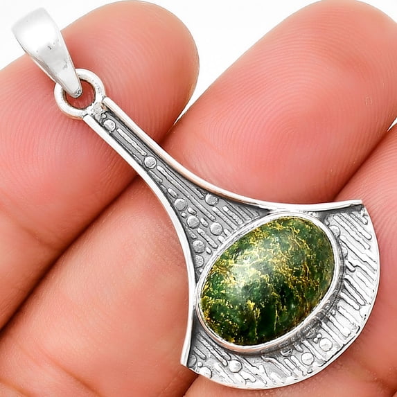 Natural Green Fuchsite 925 Sterling Silver Pendant Jewelry P-1195 SDP131595