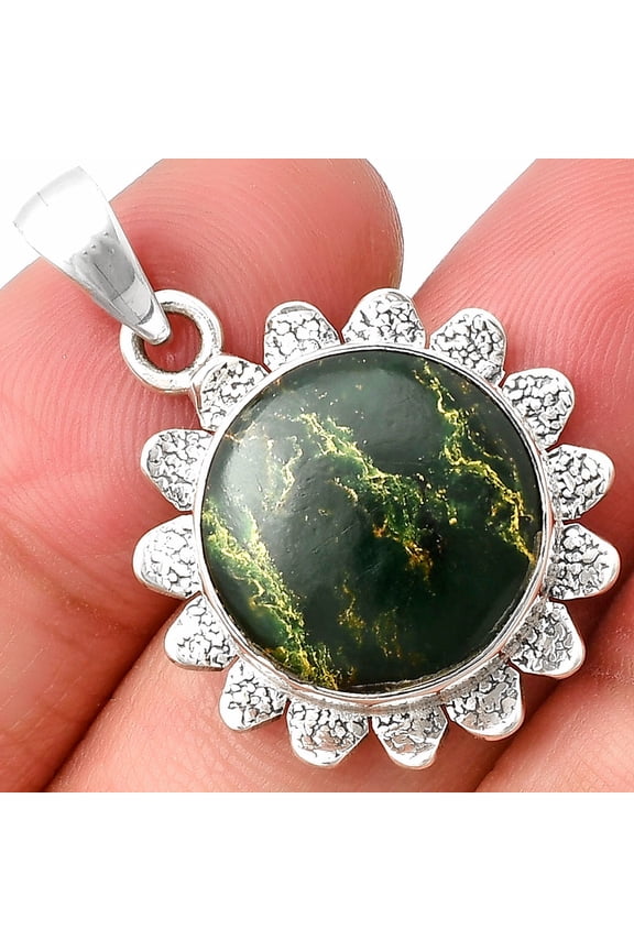 Natural Green Fuchsite 925 Sterling Silver Pendant Jewelry P-1205 SDP140361