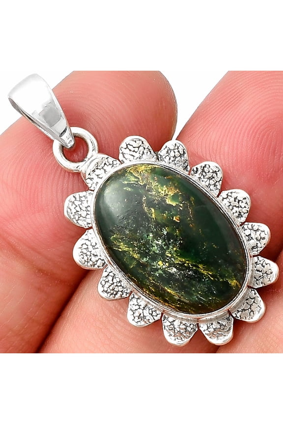 Natural Green Fuchsite 925 Sterling Silver Pendant Jewelry P-1205 SDP140373