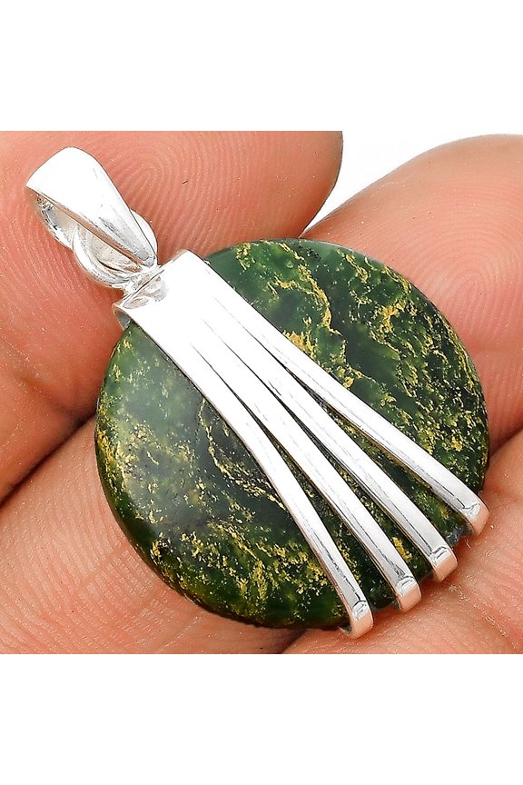 Natural Green Fuchsite 925 Sterling Silver Pendant Jewelry P-1302 SDP136069