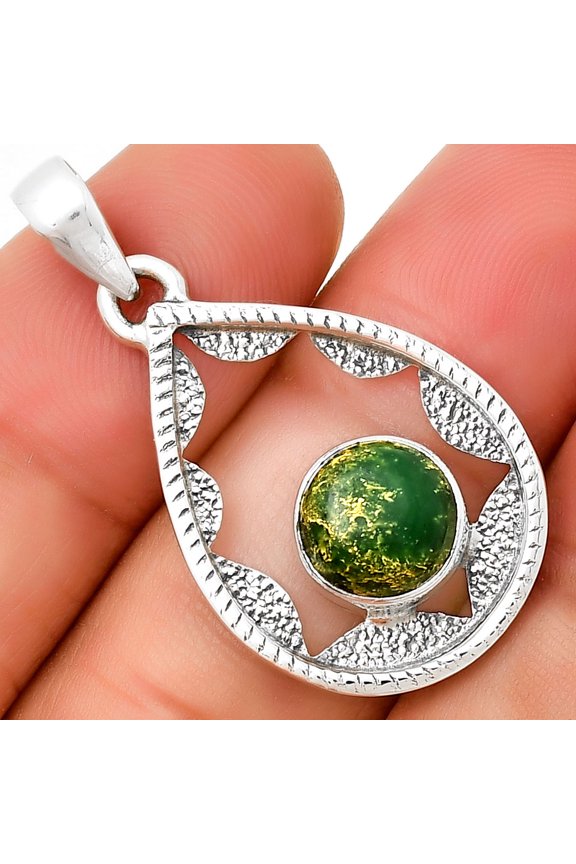 Natural Green Fuchsite 925 Sterling Silver Pendant Jewelry P-1631 SDP131553