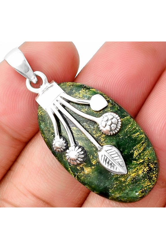 Natural Green Fuchsite 925 Sterling Silver Pendant Jewelry P-1647 SDP137680