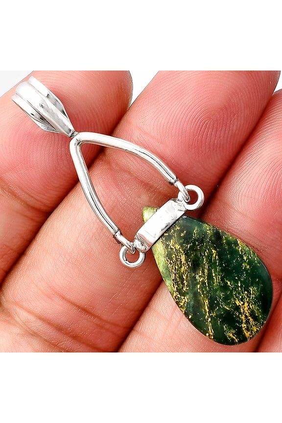 Natural Green Fuchsite 925 Sterling Silver Pendant Jewelry P-1726 SDP141432
