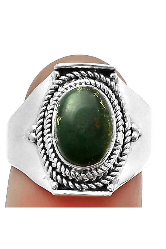 Natural Green Fuchsite 925 Sterling Silver Ring s.9 Jewelry R-1397 SDR210013