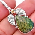 thumbnail image 1 of Natural Green Fuchsite & Citrine 925 Sterling Silver Pendant Jewelry P-1416 SDP144982, 1 of 5