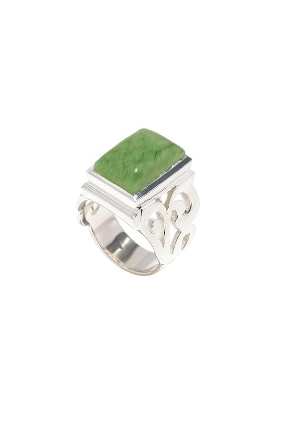 Natural Green Jade Ring in 925 Sterling Silver – Healing Stone Ring Jewelry For Women_9