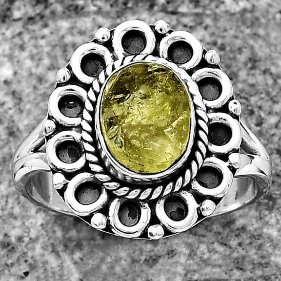 Natural Green Kyanite Rough India 925 Sterling Silver Ring s.8.5 Jewelry R-1256 SDR204508