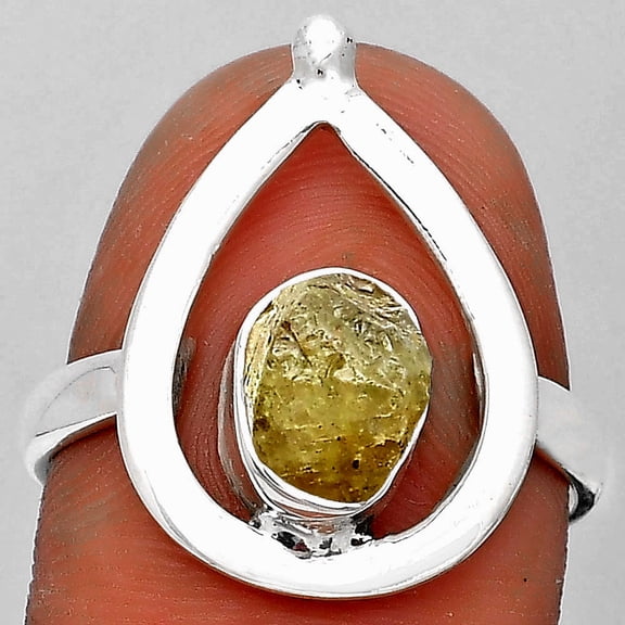 Natural Green Kyanite Rough - India 925 Sterling Silver Ring s.8 Jewelry R-1487 SDR194292