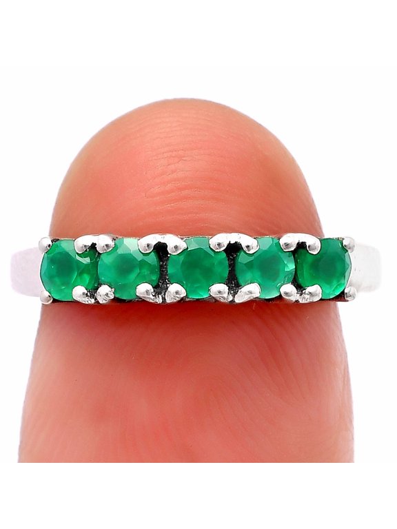 Natural Green Onyx 925 Sterling Silver Ring s.6 Jewelry DGR1125_A_6 R-1049