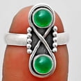 thumbnail image 1 of Natural Green Onyx 925 Sterling Silver Ring s.7 Jewelry R-1516 SDR186726, 1 of 5