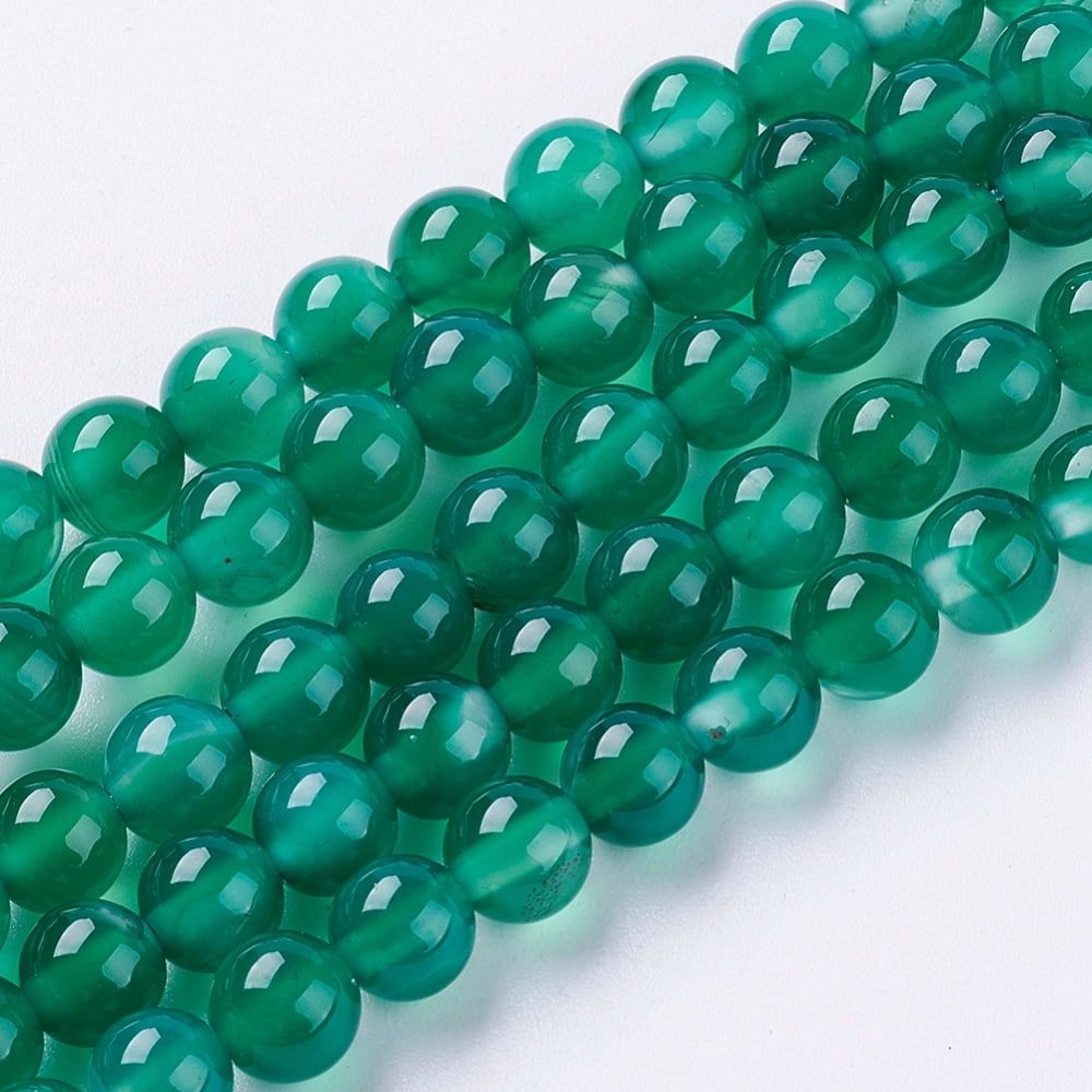 Natural Green Onyx Agate Beads Strands Dyed Heated Round Green 6mm Hole: 1mm 62pcs/strand 14.8 inch