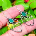 thumbnail image 1 of Natural Green Onyx Gemstone Handmade 925 Sterling Silver Earring 2.01", 1 of 3