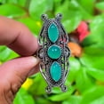 thumbnail image 1 of Natural Green Onyx Gemstone Handmade 925 Sterling Silver Ring Size 6, 1 of 3