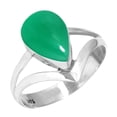 thumbnail image 1 of Natural Green Onyx Ring 925 Sterling Silver Handmade Jewelry, 1 of 5