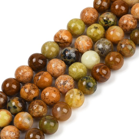 Natural Green Opal Beads Strands Round 8mm Hole: 0.8mm about 48~52pcs/strand 15.35''~16.54''(39~42cm)