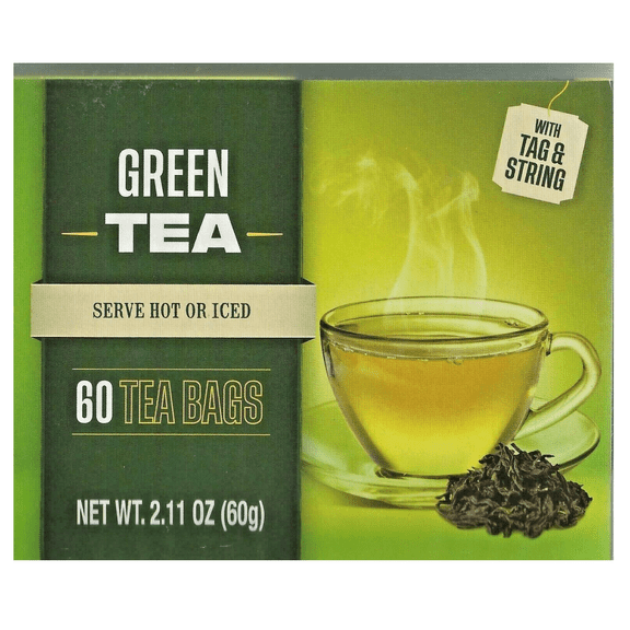 Natural Green Tea Bags 100% Organic Premium Tea with Fresh Flavor & No Artificial Ingredients Good Source of Antioxidant | Great For Digestion Natural Sleep Aid Hot or Iced Tea Beverages 60ct.Box