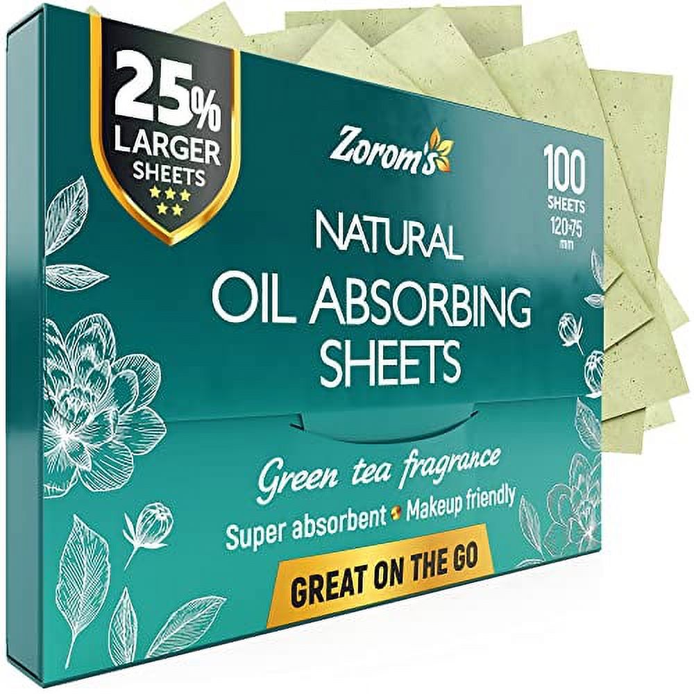 Natural Green Tea Blotting Paper for Oily Skin 25 Larger Sheets (4