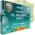 thumbnail image 1 of Natural Green Tea Oil Blotting Sheets for Face - 25% Larger - 100 Makeup Friendly Blotting Papers for Face - Easy Dispensing Oil Absorbing Sheets, 1 of 17