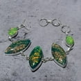 thumbnail image 1 of Natural Green Triplet Opal Handmade 925 Sterling Silver Bracelet 7-8", 1 of 2