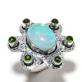 thumbnail image 1 of Natural Green Triplet Opal,Peridot Gemstone 925 Sterling Silver Ring Size 8, 1 of 2