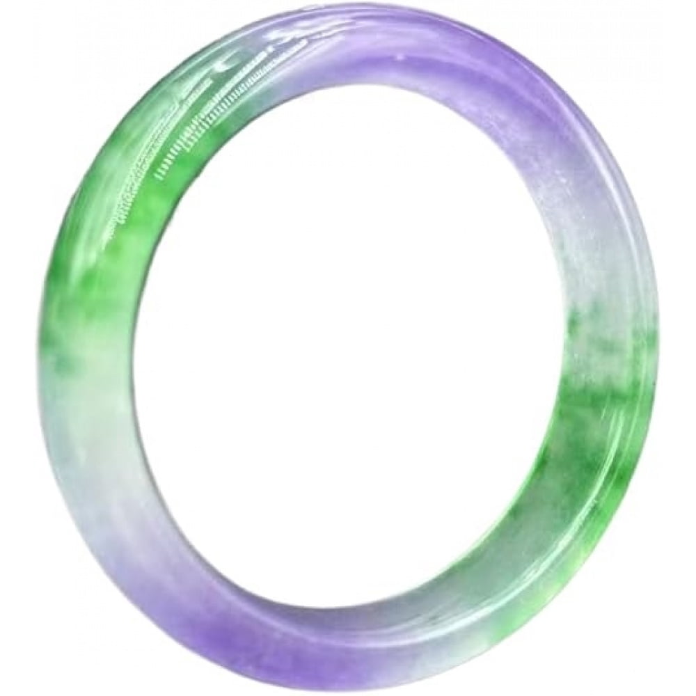 Natural Green and Purple Jade Bangle Bracelet for Women,Gift for Mom and Colleagues