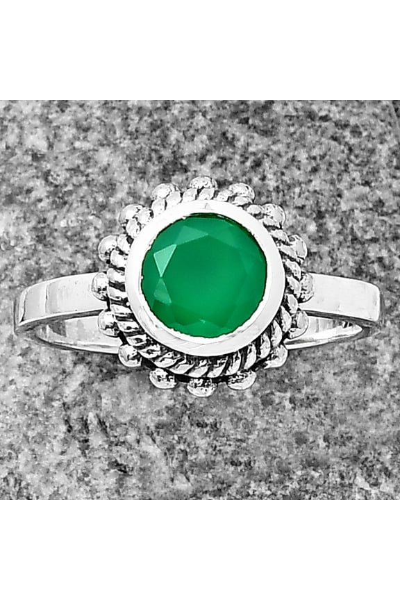 Natural Green onyx 925 Sterling Silver Ring size 7-9 Jewelry R-1245 DGR1111_A_7.5 R-1245 With Jewelry Gift Box