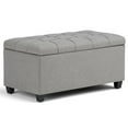 thumbnail image 1 of Natural Greige Tufted Storage Ottoman in Dove Gray, 1 of 5
