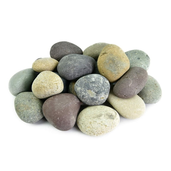 Natural Grey Mexican Beach Pebbles 50 Lb, 3-5 Inch Decorative Rocks for Landscaping, Ponds, Tree Bases, Erosion Prevention