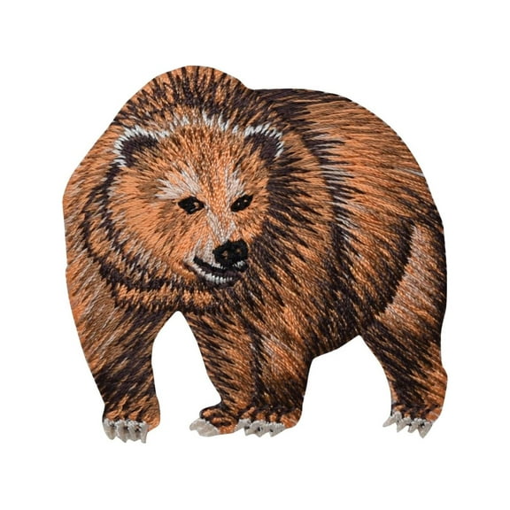 Natural Grizzly Bear - Animals - Brown/Kodiak - Iron on Applique/Embroidered Patch