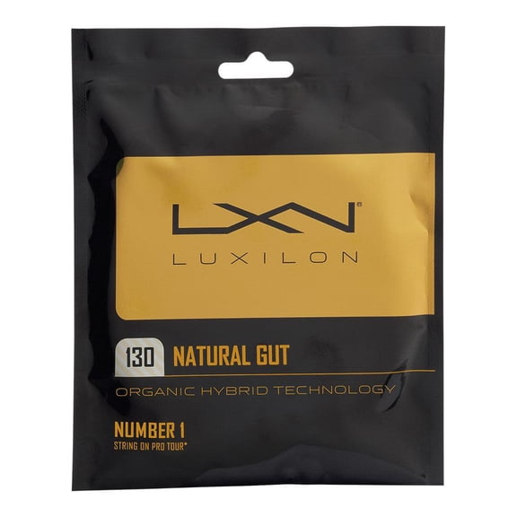 Luxilon Natural Gut 125 Tennis String Set, 17 Gauge, Natural