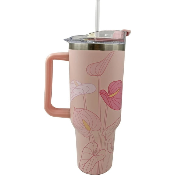 Natural HI Tumbler Anthurium 40 oz with Straw