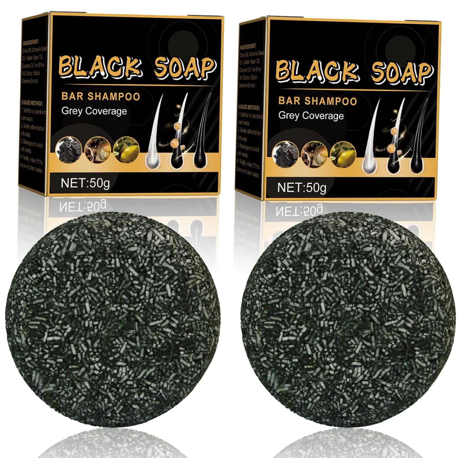 Natural Hair Darkening Shampoo Bar,Gray Hair Coverage Soap,Grey Hair ...