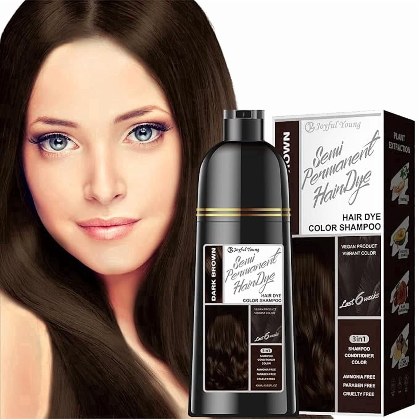 Joyful Young Hair Dye Shampoo 3-in-1, Chestnut Brown, Semi