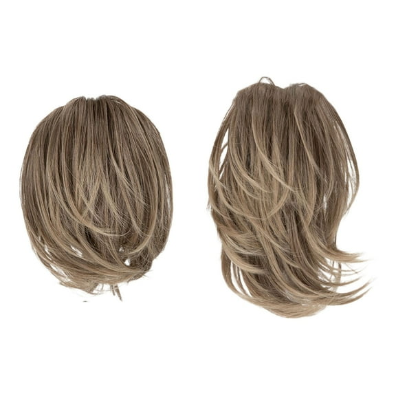 Natural Hair Extensions Messy Bun Hair Piece with Bendable Metal Wire Clip for Women – 8 Inch Straight Hair Bun and Ponytail Solution